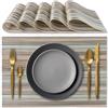 IPEA Tovagliette Americane Eleganti 45 x 30 cm per Cena, Pranzo, Colazione - 6 Unità - Tovaglietta Lavabile, Resistente Calore, Antiscivolo, Antimacchia per Tavolo della Cucina e Sala - Strisce Beige