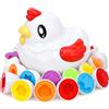 JoyGrow Uova di Abbinate Colore e Forma Riconoscimento 12pcs Montessori Uova Plastica Giocattoli Educativi per Bambini Abbinamenti Regalo Natale Viaggio Regalo Apprendimento Educativo (Pollo)