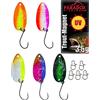 Paradox Fishing Set di 5 Spoons per Pesca alla Trota 3,5g con e 5 Snaps Esche UV spoon trout area