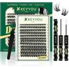 Keyyoulash, kit fai da te per extension per ciglia, 144 pezzi, 8-18 MIX, kit di extension per ciglia con colla e guarnizione, rimuovi ciglia e applicatori, per extension fai da te a casa (KY04)