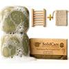 SolidCare - Shampoo Solido Capelli Grassi e Fini + Balsamo Solido Districante + porta sapone e sacchetto- Rosmarino e Cheratina per Radici Voluminose e Lunghezze Setose (Doppio Shampoo + Kit)