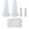 lasuroa Set di 4 Coppette in Silicone per Viso, Strumento Anti-Età Massaggio Viso Sacchetto Garza Guance e Occhi Coppettazione Sottovuoto per Cura Della Pelle e la Riduzione Delle Rughe (Trasparente)