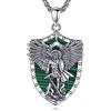 AEONSLOVE Collana San Michele Arcangelo Ciondolo Arcangelo Michele Argento 925 Uomo Donna Medaglia San Michele con Malachite Gioielli Amuleto di Protezione Religioso Regalo Cristiano Cattolico