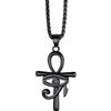 Richsteel Egiziano Ankh Collana Pendente Croce di Ankh dall'Egitto Acciaio Inossidabile/Oro/Nero Catena 55+5 cm Gioielli Africani Fantasia Regalo Originale per Donna Uomo Adolescente Ragazzi