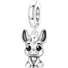 PANPOKI Ciondoli in Argento Sterling 925, Collezione di Ciondoli Animali per Bracciale e Collana, Panda, Elefante, Bassotto, Gatti, Cani, Farfalla, Gioielli S925 da Donna, 1, Metallo, Zirconie