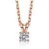 MomentWish Collana Moissanite Donna, 0,3 Carati Collana Oro Rosa Diamante Solitario Argento 925 Oro Bianco Regalo di Natale per Donna
