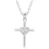 QUADRI Collana Donna Croce Argento 925 con Zircone - Collana con Croce Grande e Cuore cm 45 + 5 - Gioiello Elegante e Semplice per Regalo Donna Mamma Fidanzata Sorella