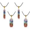 LEGENTLISUR 4 Pezzi 2 Stili Collana di Cristalli da Donna Collana di Pietre Chakra Collana con Pendente in Cristallo Ciondolo in Resina Pietra Naturale Chakra con Cordino Regolabile (Oro Antico)