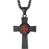 Richsteel Collana con Ciondolo Croce Templare Croce Rossa Elegante da Uomo Unisex Simbolo Cavalieri Templari Nero Gioielli Amuleto Regali per Coppie Genitori