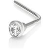 Mia Gioielli - Piercing Brillantino - Orecchino Naso Oro 18k (750) Bianco con Zircone - stile Cipollina - Anallergico Donna Ragazza