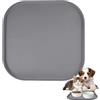DGN 27 x 27 cm Tappetino Impermeabile in Silicone per Ciotole, Tappetino Cibo Gatto con Bordo per Cibo e Acqua, Antiscivolo, Facile da Pulire, Tappetino Ciotola Cani per Cibo Secco e Umido, Grigio