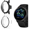 Yenwen Custodia per Garmin Vivoactive 6 Cover, 2 Pezzi HD Anti-Graffio Case, Schermo Vetro Temperato, Silicone TPU Custodia Antiurto Protettiva - Trasparente + Nero