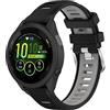 Yikamosi Compatibile con Garmin Forerunner 265S Cinturino per Donne,Doppio colore Sgancio Rapido Silicone Chiusura in acciaio inossidabile Cinturino di Ricambio per Forerunner 265S,Nero/Grigio