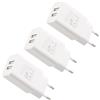 HOMTRAK Presa USB 5 V 2 A 3 Pack, caricatore doppio USB 10 W con 2 porte, presa caricatore USB 5 V per dispositivi USB, compatibile con iPhone Samsung Xiaomi Huawei, bianco sicuro portatile universale