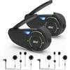 EJEAS Q8 Mesh 3.0 Sistema di Comunicazione Interfono Moto, Interfono Casco Moto Bluetooth 5.1 con Riduzione del Rumore CVC e Condivisione di Musica per 6 Motociclista (Confezione da 2)