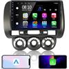 EZoneTronics Android Autoradio per Honda Fit 2004-2007 / Honda Jazz 2001-2006 con CarPlay e Android Auto wireless touch screen Navigazione GPS ad Bluetooth USB Wifi SWC Player 2G RAM + 32G ROM