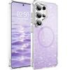 QIWEIQING Cover Magnetica per Samsung Galaxy S26 Ultra Compatibile con MagSafe, Custodia Clear Glitter Brillantini Ultra-Sottile Antiurto per Donne e Ragazze Case per Samsung S26 Ultra. Rosa JY