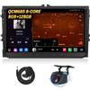 Eonon Autoradio da 9 pollici per Volkswagen, Seat, Skoda, Polo, Golf V/VI, Android 13, 8 GB + 128 GB, 4G, CarPlay, Android Auto, WiFi, GPS, Bluetooth, DSP, EQ, MirrorLink, telecamera di retromarcia