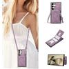 YANJIEER ESONG Cover Portafoglio per Samsung Galaxy A52 4G 5G / A52S 5G con Cordino,Custodia A Libro In PU Pelle Flip Cover per Donna, Caso Case Tracolla Con Slot Per Schede,Magnetica,Supporto Viola