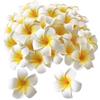 Roundsky 100 Pezzi di Schiuma Bianca Hawaiana Frangipani, Plumeria, fioritura, Ghirlanda Fai da Te, Decorazione per Matrimoni, 5 cm