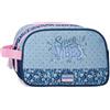 Movom Spring Vibes Due Scomparti Adattabile Blu Navy Trousse 26x16x10 cm Poliestere 4.16L