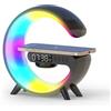 Smiling Shark Intelligente LED Sveglia Luce, Lampada Sveglia Atmosfera con Altoparlante Bluetooth e Ricarica Senza Fili Controllo Bottone 10 Modalità D'illuminazione Wake Up Light per Casa Decorazione