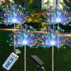 XRR Luci Solari per Giardino, 4 Pezzi 120 LED Solare Fuochi D'artificio IP65 Impermeabile 8 Modalità Luce Solare Led Esterno per Giardino Sentieri Terrazze Prato Natale Décor(Multicolore)