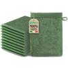 Ôhm Guanti da Bagno in Spugna di Cotone 500 g/m² - Manopole Doccia 15x20 cm Verde abete - Guanti Spugna Morbidi per Doccia, Igiene Quotidiana e Anziani - OEKO-TEX - Set 10