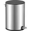 SONGMICS SONGMCIS Pattumiera per Cosmetici, 3 L, Pattumiera da Bagno, con Coperchio, Chiusura Morbida, con Pedale, Interno in Plastica Rimovibile, per Bagno, Ufficio, Acciaio, Argento Metallico LTB011E01