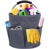 QIANAI Cesto per la Conservazione, Carrello Pulizie con Manico,Grande Contenitore Organizer per La Pulizia Professionali,Multi Tasche,Borsa per La Pulizia,Facile da Pulire e Trasportare (Grigio)