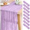 Pesonlook Confezione da 8 runner da tavola in garza da 3 m di lunghezza, colore viola chiaro, stile bohémien, per matrimoni, addio al nubilato, feste, banchetti-55 x 300 cm
