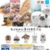 Cani cresciuti con cibo 2 mascotte catena palla set completo 5 capsule giocat...