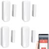 Mengshen Confezione da 4 sensori Smart WiFi per porte e finestre, nessun hub richiesto, sensore di contatto wireless per la sicurezza domestica, compatibile con dispositivi Tuya Smart Home Alexa e