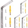 VooGenzek 4 Pezzi 110x150x20x3 mm Supporto Mensole Pesant a Forma di L, Bretelle Angolari In Acciaio Inox, Staffe per Mensole, Parentesi Angolare, con Viti, per Montaggio a Parete
