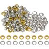 QUARKZMAN 100 Set Kit Occhielli in Metallo 6mm 1/4 Occhiello per Teloni Piccolo con Foro Rondelle per Scrapbooking Scarpe Abbigliamento Pelle Tela, Giallo