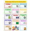 Gicaprice 84 ETICHETTE SCUOLA MATERIE MISTE COLORATE 70 mm X 50 mm, per contrassegnare quaderni, libri, diario, ecc (84 ETICHETTE - MATERIE MISTE)