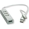 ROLINE 14.02.5037 hub di interfaccia USB 2.0 480 Mbit/s Argento, Bianco