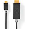 Nedis Adattatore USB-C™ | USB 3.2 Gen 1 | USB-C™ maschio | Connettore HDMI™ | 4K@60Hz | 1,00 m | Rotondo | Placcato oro | PVC | Antracite | Confezione