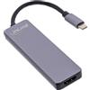 InLine® 33271I Hub multifunzionale InLine® USB 3.2 Gen.1, 2x USB-A 5Gb/s + HDMI 4K/30Hz + Cardreader, alluminio, grigio