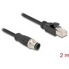 DELOCK M12 Kabel D-kodiert 4 Pin St. zu RJ45 St. PVC 2 m