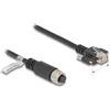 Delock Cavo Delock M12 codificato A da 8 pin femmina a RJ45 maschio con viti Cat.5e FTP 1 m (80423)
