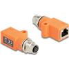 DELOCK M12 Adapter A-kodiert 8Pin Buchse zu RJ45 Buchse