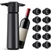 TPTGIAR Pompa sottovuoto salva vino con 10 tappi per bottiglie di vino, tappo riutilizzabile e conservante per mantenere fresco birra champagne frizzante
