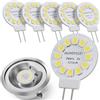 JAUHOFOGEI Lampadina LED Bispina G4 2W 12 volt ac/dc Bianco Freddo - Faretto LED per Cappa Cucina G4 12V 20W - Mini Lampadine LED Attacco G 4 Piatta 2 Watt per Faretti Incasso - 6 Pezzi