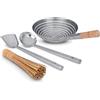 Craft Wok s/s Tools 732W324 - Set di 4 pezzi: mestolo, spatola, colino, spazzola di bambù/utensili tradizionali asiatici
