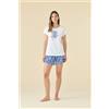 NOIDINOTTE PIGIAMA DONNA COTONE MEZZA MANICA FA009583 NATURAL