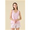 NOIDINOTTE PIGIAMA DONNA COTONE SPALLA LARGA FA009616 GLICINE