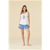 NOIDINOTTE PIGIAMA DONNA COTONE SPALLA LARGA FA009618 NATURAL