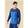 NOIDINOTTE PIGIAMA UOMO COTONE MANICA LUNGA FC003242 LIMOK BLUE
