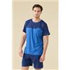 NOIDINOTTE PIGIAMA UOMO COTONE MEZZA MANICA FC003279 LIMOK BLUE